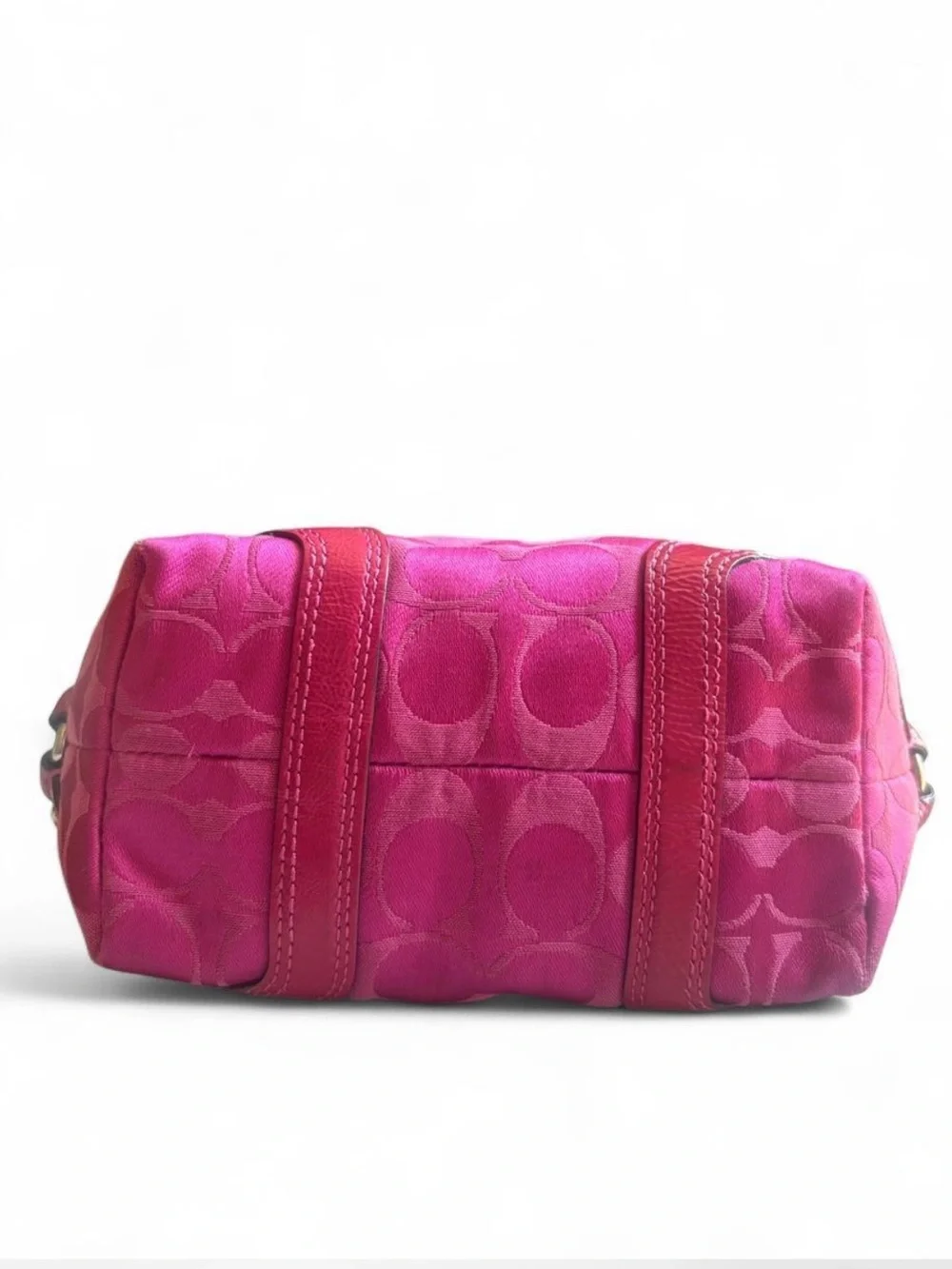 Vintage Coach Y2K Hot Pink Carly Mini Signature Hobo Shoulder Bag